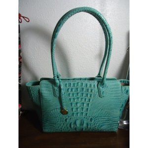 ****SOLD***
/Not for Sale/
Vintage Brahmin Glossy Glass Green Ashby Zip Top Shou